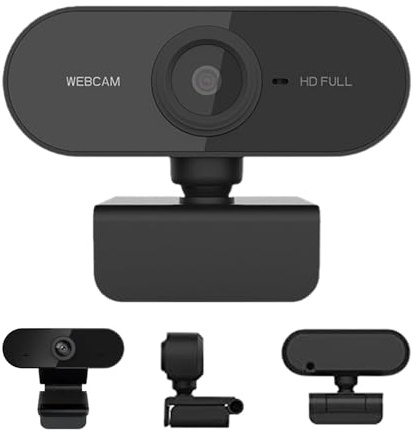 Genérico Webcam PC - Cámara Web USB | Cámaras USB Ajustables a 360 ° | Reducción de Ruido | Transmisión en | Cámaras de Ordenador de 720p con micrófono, protección de la privacidad.