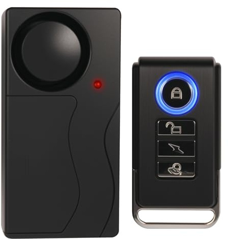 Bike Alarm with Remote,Wireless Vibration Alarm 110db Super Loud Anti theft Burglar Alarm for Bicycle Bike Motorcycle Car Vehicles Door Window 10 level Adjustable Sensitivity