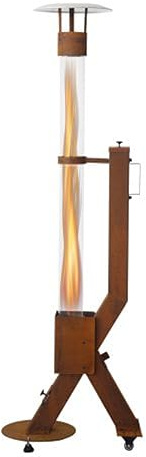 Green Flame Rocket Heater Cortenstahl Pellet - Riscaldatore per terrazze, colore nero, design robusto e funzionale, 6,5 kW, braciere in legno, 58,3 x 30 x 158,2 cm