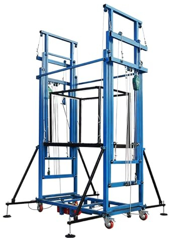 Andamio Eléctrico Con Control Remoto, Escalera De Construcción Plegable, Carga Máxima De 400 Kg(Blue,5M/16.4FT)