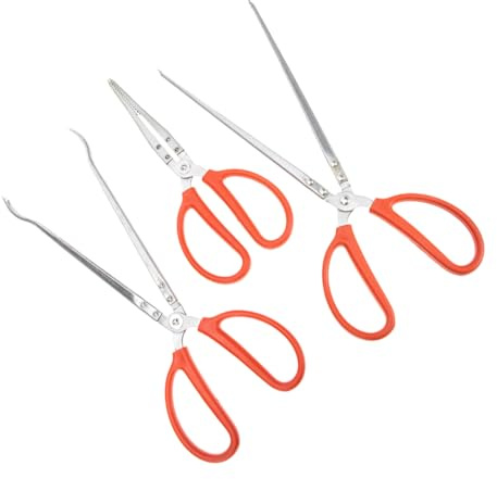 Zerodeko 3 pezzi Pinze in Acciaio Inossidabile per Cattura Granchi Aragoste Anguille da Antiscivolo con Testa Dritta e Piegata Strumento Professionale per Pesca e Pulizia Protezione Mani e