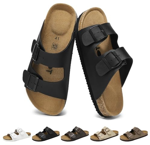 Wizshoe Sandali Uomo Ciabatte Pantofole Estivi Sandalo da Casa Nero 44EU