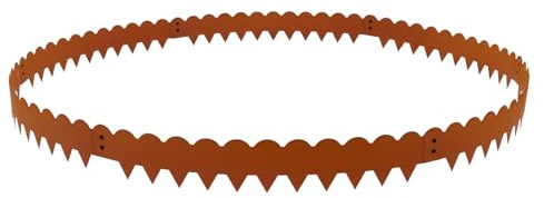 Lot de 6 bordures de pelouse en acier galvanisé - 102 cm - Clôture de jardin flexible - 15 cm de haut - Avec gants - Flexible - 102 x 15 cm - Marron