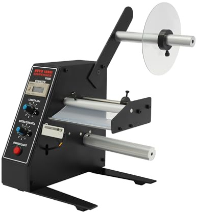 1-8m/min Automatischer Etikettenspender mit 0-999999 Zählung,Breite 5-140 mm & Länge 10-150 mm Elektronische Etikettenablösemaschine,Etikettenabstreifer aus Metall für Logistik und Produktion