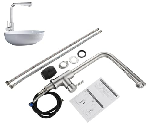 Gazocua Robinet De Cuisine Pour Camping-Car,Acier Mono-commande Douchette Escamotable | Robinet À Tirage Pour Cuisine | Pour Maison Salle De Bain Résidentiel Buanderie Restaurant Salle À