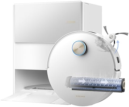 DREANEAqua10 Ultra Roller Complete, Robot Aspirador, Autolimpieza del Rodillo, Supera Obstáculos de 8 cm, Vaciado Automático, 30.000 Pa de succión, Control Inteligente por Voz, Blanco