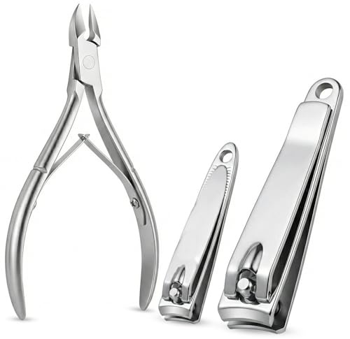 Nail Clippers Kit with Toenail Clippers and Cuticle Nipper – Stainless Steel Manicure Pedicure Set for Precise Nail Trimming, Grooming, and Cuticle Care
