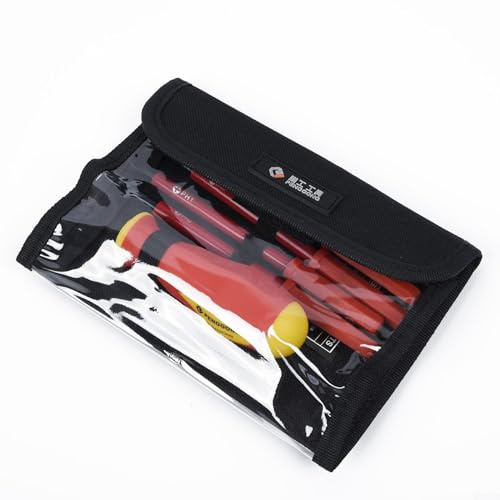 Yuanpgky Kit de tournevis électrique isolé à double tête, 7 pièces, kit d'outils à main avec cruciforme PH1/PH2 et SL3/SL4/SL5/SL6, alliage d'acier, HRC52-54, 15,5 cm, pour