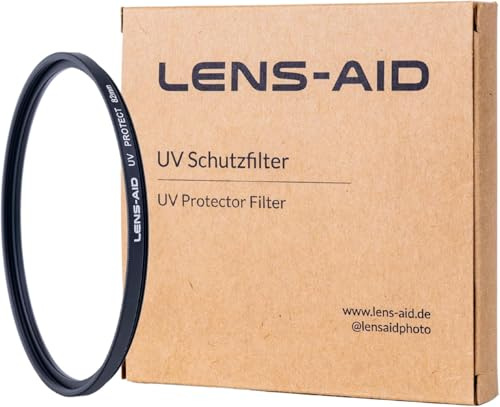 Lens-Aid Filtro UV 46 mm Filtro Objetivo Cristal Schott B270 | Nanorrevestimiento 18x, montura aluminio, doble rosca, caja almacenamiento