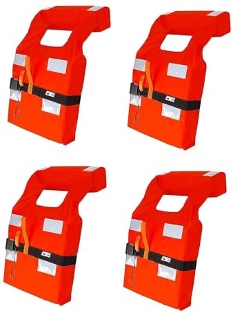 Rettungswesten-Set komplett mit Strobe-Signallicht für Boote (zugelassen, verbindlich) für Boot, Schlauchboot, Segeln, Bootsfahrt Neue Vorschriften (4 Stück)