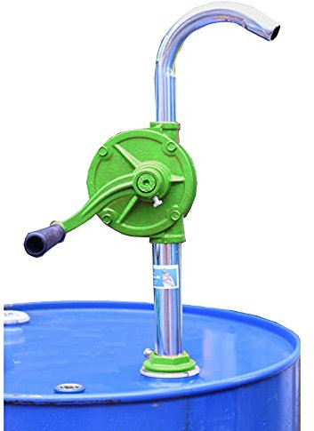 TRUTZHOLM Kurbelfasspumpe 98 cm Länge verlängerbar durch 1 1/4 Schlauch Kurbelpumpe Handpumpe Fasspumpe Dieselpumpe Ölpumpe aus Gusseisen