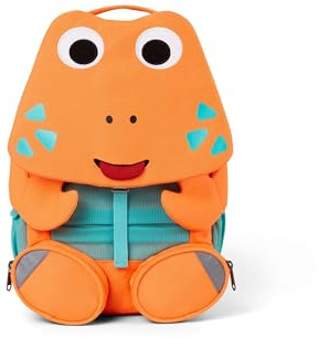 Affenzahn Großer Freund Kindergartenrucksack für 3-5 Jährige Kita Verspielt Funktional 8L Volumen, Krabbe Neon - Orange