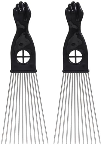 Lurrose 2 Piezas Afro Pick Comb Peinado Cabello Peinado Peluquería Desenredar Peluca Trenza Peine Peinado para El Salón de Casa Suministros para El Cabello