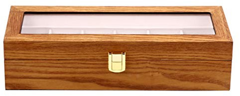 Hemobllo Holz Uhrenbox Mit Transparentem Fenster Abnehmbare Kissen Für Uhrenaufbewahrungs-organizer Vintage-design Uhrendisplaybox