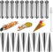 Cannoli Moule Set,21 pièces en acier inoxydable crème gâteau moule spirale croissant moule bricolage solénoïde anode spirale gâteau croissant cuisson moule crème gâteau tube avec brosse de nettoyage