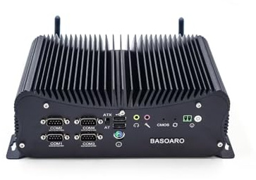 BASOARO Mini PC Win 11 Pro Mini Ordinateur de Bureau i5 10210U, 16G RAM 512G SSD, Gigabit Ethernet, Double Affichage HD et VGA, RS232 COM, GPIO, WiFi, BT, Wake on LAN