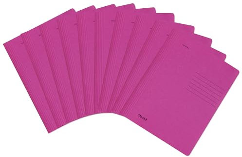 Original Falken 10er Pack Recycling-Schnellhefter gefaltet DIN A4 Intensivfarbe pink. Made in Germany Blauer Engel Hefter Papphefter Kartonschnellhefter Schulhefter Pappordner Mappe Schulordner