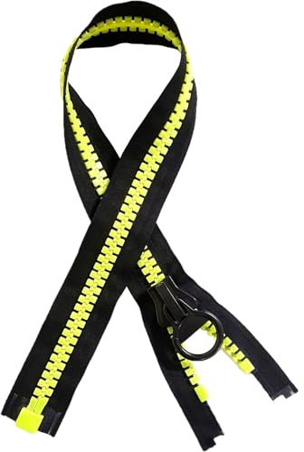 SUPER BREIT Jumbo Reißverschluss 14 mm für große Taschen etc. neon teilbar 50 70 90 110 130 150 200 cm (70)