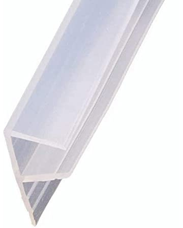 2pcs F-Shaped Shower Screen Seal Strip Clear Frameless Weatherproof Rubber Plastic Bath Door Seal Strip Replacement for 1/4 inch (6mm) Glass - 2m Length