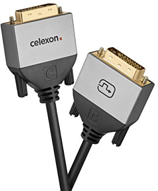 celexon DVI Dual Link Kabel 5,0m - DVI-D (24+1) Stecker auf DVI-D (24+1) Stecker - Plug & Play - Professional Line