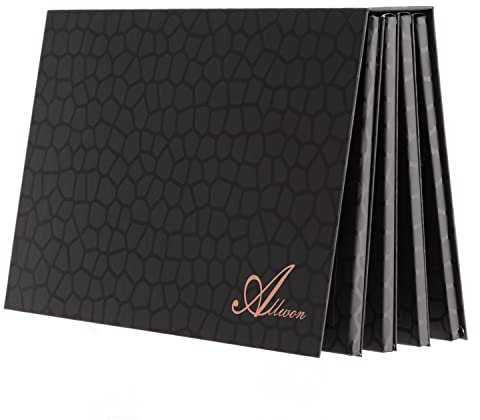 Allwon 4-Schicht Buch geformte magnetische Palette Große leere Make-up Palette Aufbewahrungsbox für Lidschatten Lippenstift Blush Pulver (schwarz)
