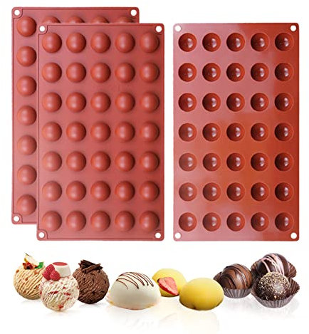 Viilich 3 Packungen halbkugelförmige Kuppel, Silikonform mit 35 Löchern,Halbkugel Backform,Silikonform Halbkugel für Schokolade, Kuchen, Gelee, Kuppel-Mousse, Selbermachen