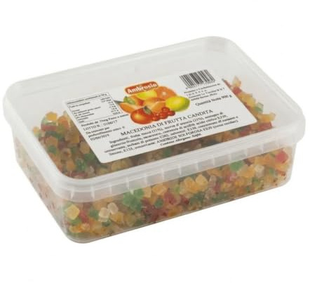 Ambrosio Macedonia di Frutta Candita - Misto Cubetti per Panettone e Cassata - 900g