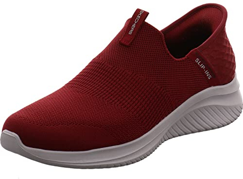 Skechers Ultra Flex 3.0 Smooth Step, Zapatillas Hombre, Ribete de Punto Burdeos, 44 EU
