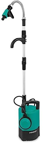 VONROC Pompa Sommersa per Barile da Pioggia 400W | 5200 l/h, Interruttore a Galleggiante, Rubinetto Regolabile, Cavo 10m | Per Irrigazione Giardino, Orto, Piscina, Acqua Piovana