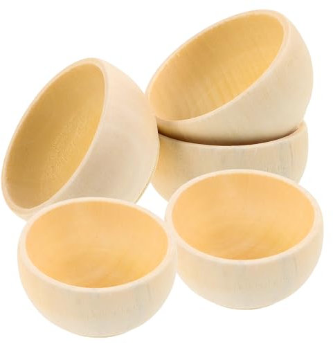 COHEALI 10 Pezzi Ciotola di Legno Ciotole di Pasta per Fare Candele Ciotole Fai da Te per Bambini Mini Ciotole di Legno Ciotola di Pasta di Legno Ritagli di Legno Domestico Tazza