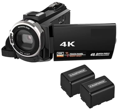 Caméra vidéo Caméscope Caméscope de caméra vidéo numérique 4K 1080P 48MP WiFi Digital 16x Zoom caméscope enregistreur avec écran tactile capacitif à 3 pouces Ivre Vue infrarouge Caméscope numérique po