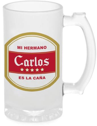 Genérico Jarra de Cerveza Personalizada 5 Estrellas Cristal Esmerilado Mate 500 ml