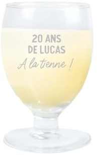 CADEAUX.COM - Verre à Ricard ou Pastis pour Homme de 20 ans - Message Personnalisable - Verre Personnalisé - Cadeau Anniversaire - Cadeau Homme