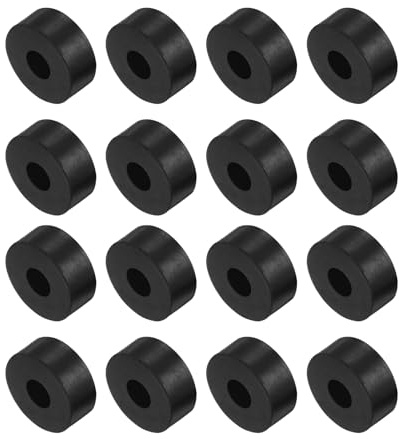 Kozelo 16Pcs Tampons d'Isolation en Caoutchouc [6.5x10x25mm] Anti-Vibrations, pour Accessoires de Maison Voitures Bateaux, Néoprène, Noir