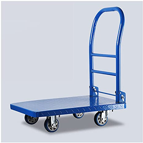 Flachbett-Handwagen Handkarre aus Metall mit klappbarem Griff und Universalrädern for die Transportplattform von Eisengegenständen, Schiebewagen, verschiedene Größen Schwerlast-Flachbettwagen (Size :