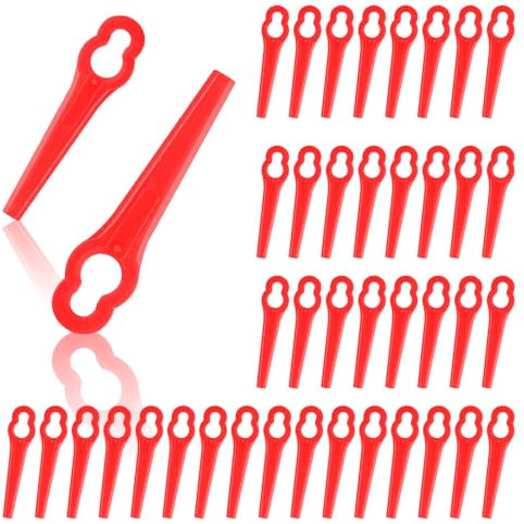 OFFCUP Kunststoff Ersatzmesser Rasentrimmer Messer, 70 Stück Kunststoff Ersatzklingen Rasenmäher Klinge Kunststoff Rasentrimmer Zubehör Kunststoffmesser für Akku-Rasentrimmer