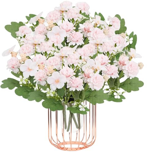 astylishome Fiori artificiali per tomba piante di fiori finti composizioni bouquet di nozze decorazioni in plastica floreale tavolo centrotavola per casa cucina giardino decorazione festa 1615