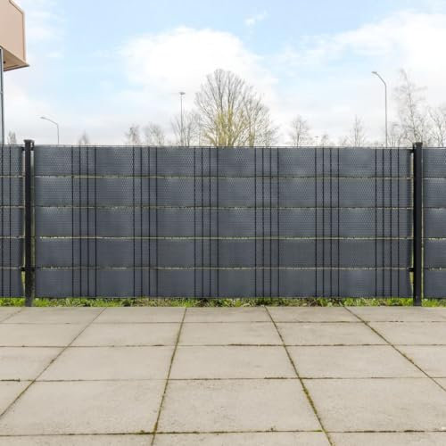 LAPOOH Balkon-Sichtschutze 10 STK. Anthrazit 255x19 cm Poly Rattan, Balkonsichtschutz, Windschutz Balkon, Windschutz Terrasse, Balkonverkleidung, Sichtschutz Garten - 156311