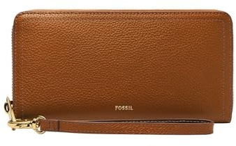Fossil Logan Leder oder Polyurethan Zip Clutch Geldbörse für Damen