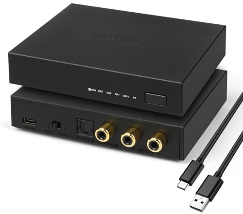 SMSL PS200 ES9039Q2M DA Wandler, 4*Dual OP XMOS XU316 PCM32Bit/768kHz DSD512 USB DAC, MQA DAC, USB/Optisch/Coaxial/Bluetooth 5.0 zu RCA DAC Konverter, Gaming DAC für PS5 Switch PC Telefon