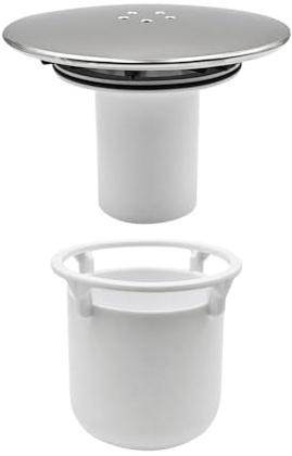 JIADEXIN Bouchon de vidange de douche de rechange de 115 mm - Couvercle de siphon de douche amovible - Finition chromée - Débit rapide - Anti-encrassement