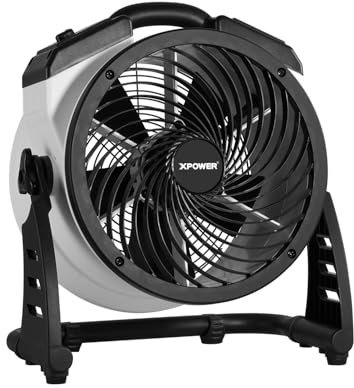 XPower Hochleistungs-Industrie-Hochgeschwindigkeits-Luftbeweger für den ganzen Raum, Luftzirkulator, Mehrzweck-Bodenventilator mit variabler Geschwindigkeit (Weiß, FC-100 900CFM)