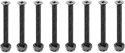 PATIKIL Matériel de Montage pour Skateboard 1-9/16 / 40mm, 8Pcs Vis et Écrous en Acier au Carbone pour Skateboard à Tête Plate pour Cruiser, Noir