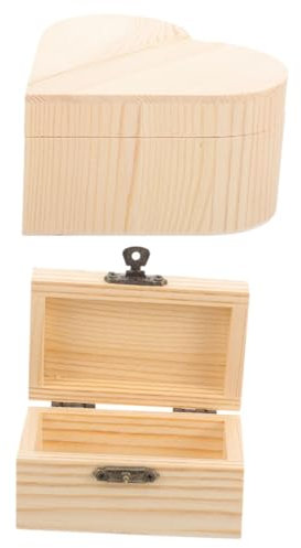 Hohopeti 2stücke Holz Schachtel Mit Deckel Unfinished Diy Organizer Box Bastel Box Holzbox Geformt Für Aufbewahrung Kleiner Gegenstände