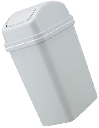 YHAILI Schwingdeckel-Abfalleimer, 10 l, Abfallentsorgungslösung, Abfalleimer mit Deckel, für Zuhause und Büro, platzsparend