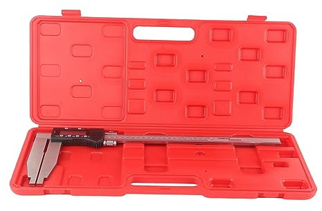 Baxnore Calibre digital, calibrador vernier electrónico de acero inoxidable resistente al desgaste, calibrador digital de mandíbula grande, herramienta de medición digital