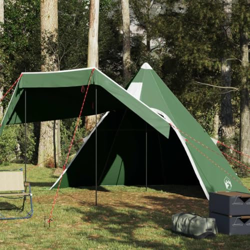 Xichuzi Tipi-Campingzelt 5 Personen Grün Wasserdicht, Caming Zelt, Camping Tents, Camping-Zelt - 4009407