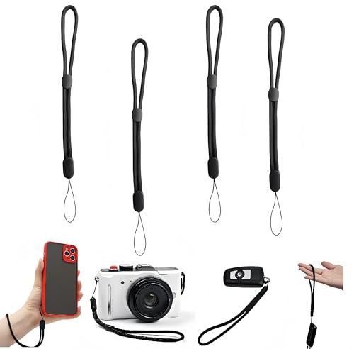 4 cinturini da polso per telefono portatile regolabili, 25 cm, cinturino morbido paracord braided, solido e durevole, per fotocamera e smartphone