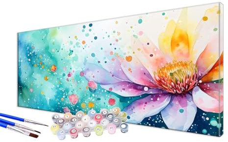 Malen Nach Zahlen Abstrakt Malen Nach Zahlen Erwachsene Groß XXL 100x220cm,DIY Handgemalt Ölgemälde Bastelset Kit für Anfänger mit 3 Feinen Pinseln und Acrylfarbe,Zimmer Deko,Ohne Rahmen,Blume JC-602
