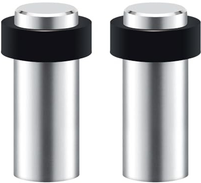 2 er Set Türstopper Boden zum Schrauben Türaufhalter Edelstahl Ø32x80mm Door stopper inklusive Schrauben und Dübel